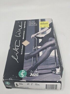 Juzo Lite Line Pantyhose Pearl Made in Italy Vintage 90s Y2K AT Size 3 12-16mmHG